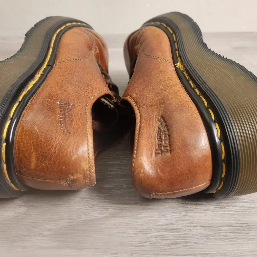 Vintage Dr Martens Brown Leather‎ Shoes Size 6 Y2K Wingtip Brogue Oxford Chunky